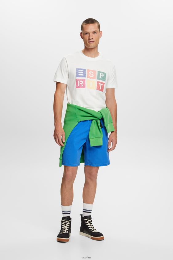 Men Esprit Off White Logo t-shirt, 100% cotton T-Shirts XF4444587 - Image 2