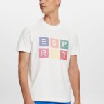 Men Esprit Off White Logo t-shirt, 100% cotton T-Shirts XF4444587