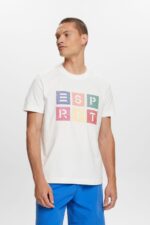 Men Esprit Off White Logo t-shirt, 100% cotton T-Shirts XF4444587