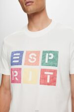Men Esprit Off White Logo t-shirt, 100% cotton T-Shirts XF4444587 - Image 3
