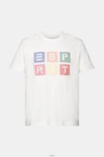 Men Esprit Off White Logo t-shirt, 100% cotton T-Shirts XF4444587 - Image 5