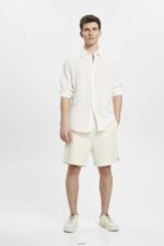 Men Esprit Off White Sustainable cotton muslin shirt Shirts XF4444755 - Image 2