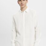 Men Esprit Off White Sustainable cotton muslin shirt Shirts XF4444755