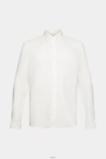 Men Esprit Off White Sustainable cotton muslin shirt Shirts XF4444755 - Image 5