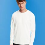 Men Esprit Off White Waffle pique long sleeve top Long Sleeve XF4444850