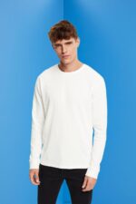 Men Esprit Off White Waffle pique long sleeve top Long Sleeve XF4444850
