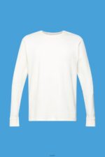 Men Esprit Off White Waffle pique long sleeve top Long Sleeve XF4444850 - Image 5