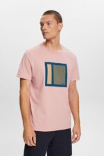 Men Esprit Old Pink Jersey T-shirt with print, 100% cotton T-Shirts XF4444586