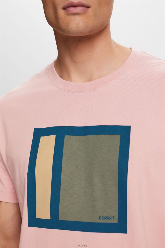 Men Esprit Old Pink Jersey T-shirt with print, 100% cotton T-Shirts XF4444586 - Image 3