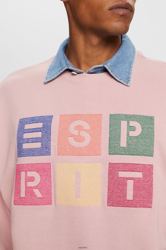 Men Esprit Old Pink Logo sweatshirt, 100% organic cotton Sweatshirts & Hoodies XF4444582 - Image 3