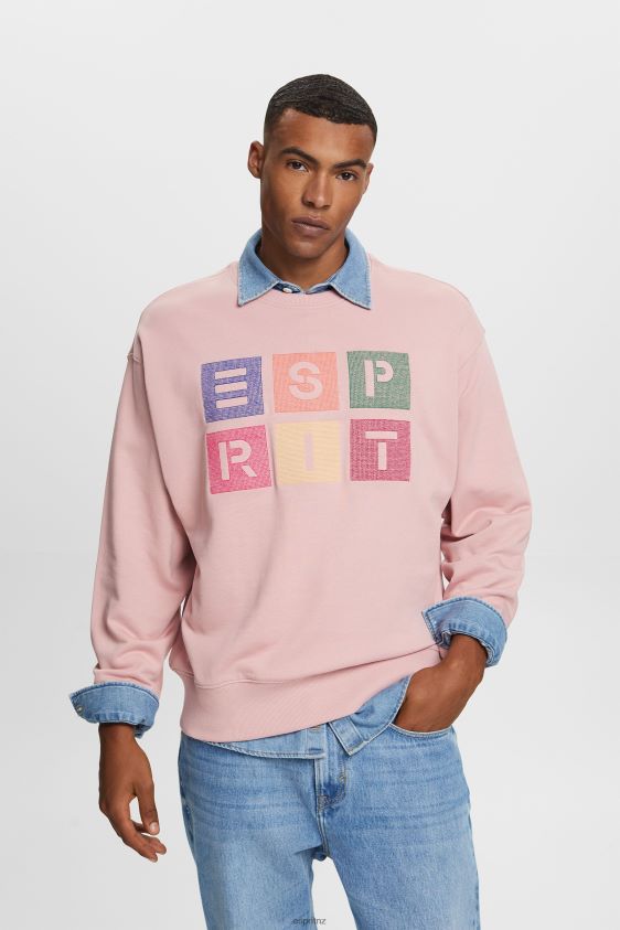 Men Esprit Old Pink Logo sweatshirt, 100% organic cotton Sweatshirts & Hoodies XF4444582 - Image 1