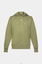 Men Esprit Olive Hoodie with logo chest print Sweatshirts & Hoodies XF4444640 - Image 5