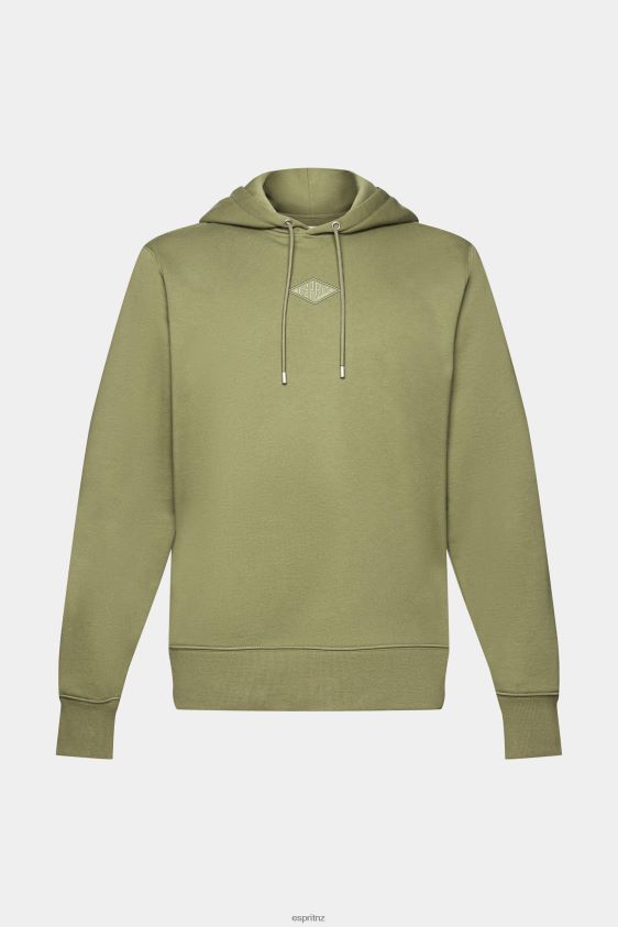 Men Esprit Olive Hoodie with logo chest print Sweatshirts & Hoodies XF4444640 - Image 5