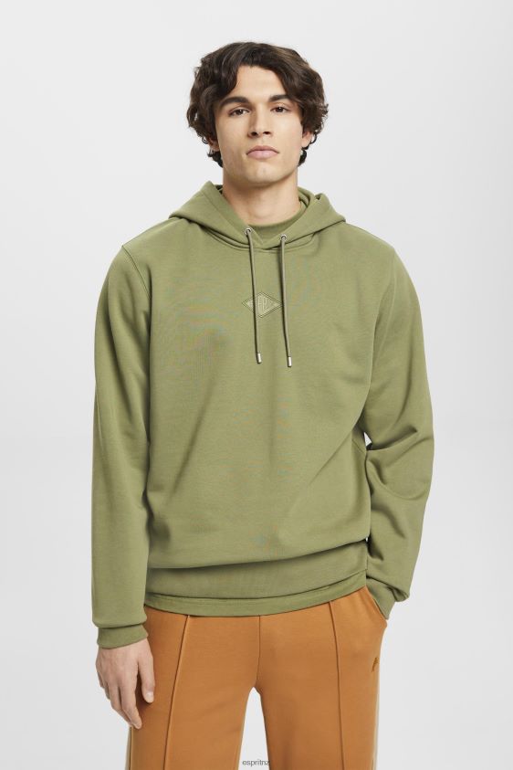Men Esprit Olive Hoodie with logo chest print Sweatshirts & Hoodies XF4444640 - Image 1