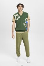 Men Esprit Olive Joggers with logo print Joggers XF4444666 - Image 2