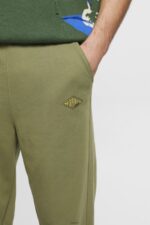 Men Esprit Olive Joggers with logo print Joggers XF4444666 - Image 3
