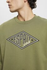 Men Esprit Olive Logo print sweatshirt Sweatshirts & Hoodies XF4444656 - Image 3