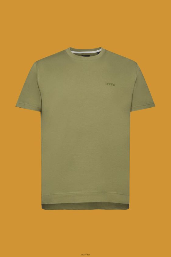 Men Esprit Olive Logo T-shirt, 100% cotton T-Shirts XF4444669 - Image 5