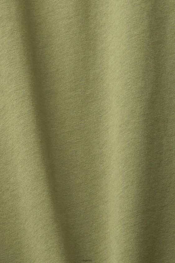 Men Esprit Olive Retro logo print cotton t-shirt T-Shirts XF4444631 - Image 4