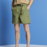 Men Esprit Olive Shorts with integrated belt Shorts XF4444672