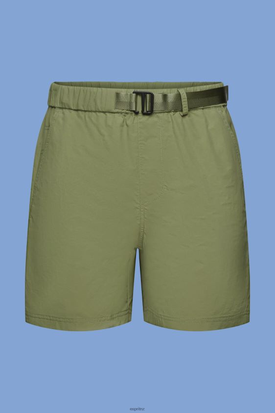 Men Esprit Olive Shorts with integrated belt Shorts XF4444672 - Image 5