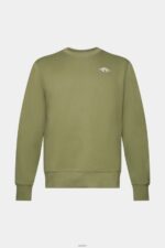 Men Esprit Olive Sweatshirt with logo print on the back Sweatshirts & Hoodies XF4444646 - Image 5