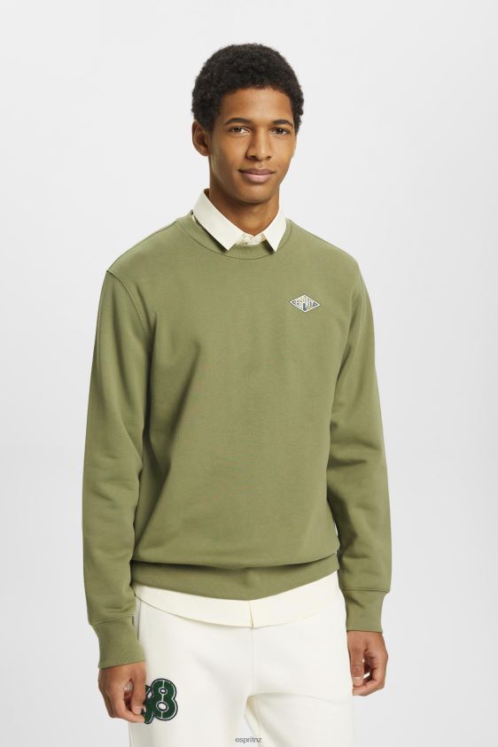 Men Esprit Olive Sweatshirt with logo print on the back Sweatshirts & Hoodies XF4444646 - Image 1