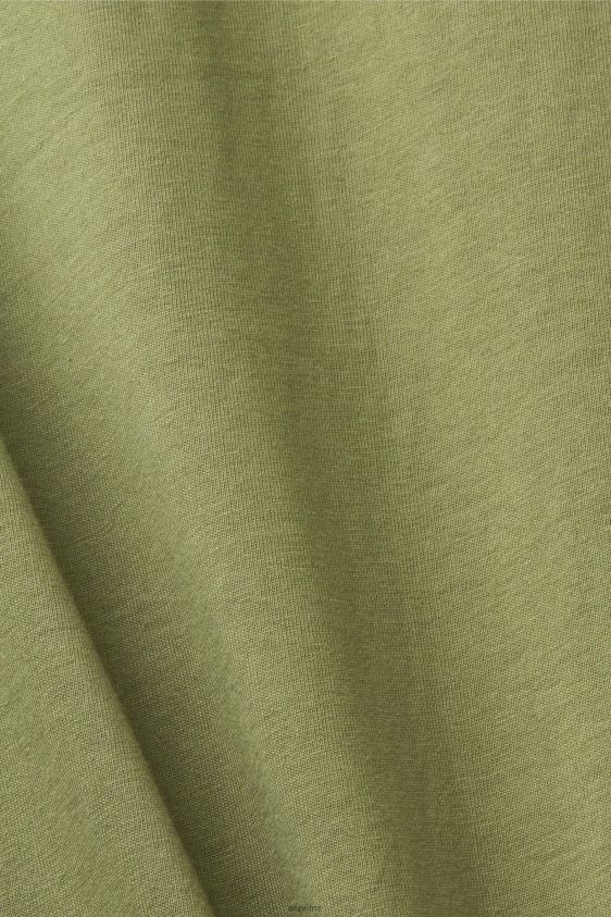 Men Esprit Olive T-shirt with logo print T-Shirts XF4444601 - Image 4