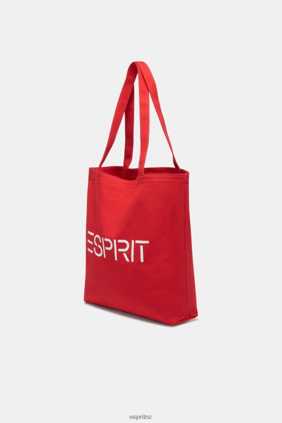 Men Esprit Orange Red Logo Canvas Tote Bag Accessories XF444437 - Image 2