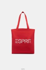 Men Esprit Orange Red Logo Canvas Tote Bag Accessories XF444437