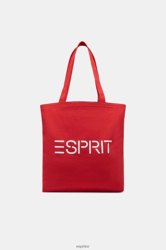 Men Esprit Orange Red Logo Canvas Tote Bag Accessories XF444437 - Image 1