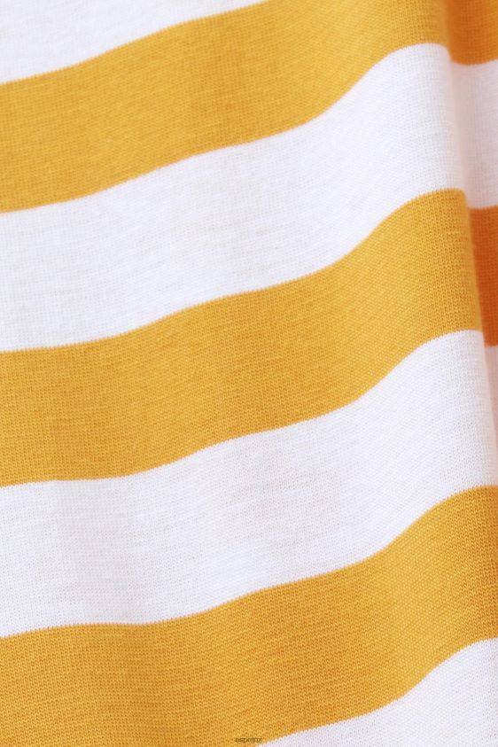 Men Esprit Orange Sustainable cotton striped T-shirt T-Shirts XF4444745 - Image 4