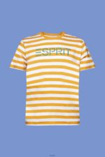 Men Esprit Orange Sustainable cotton striped T-shirt T-Shirts XF4444745 - Image 5