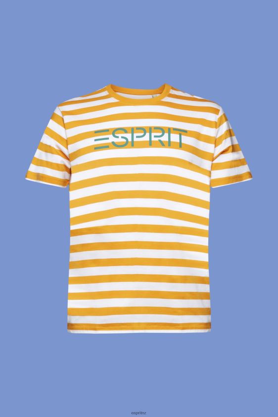 Men Esprit Orange Sustainable cotton striped T-shirt T-Shirts XF4444745 - Image 5
