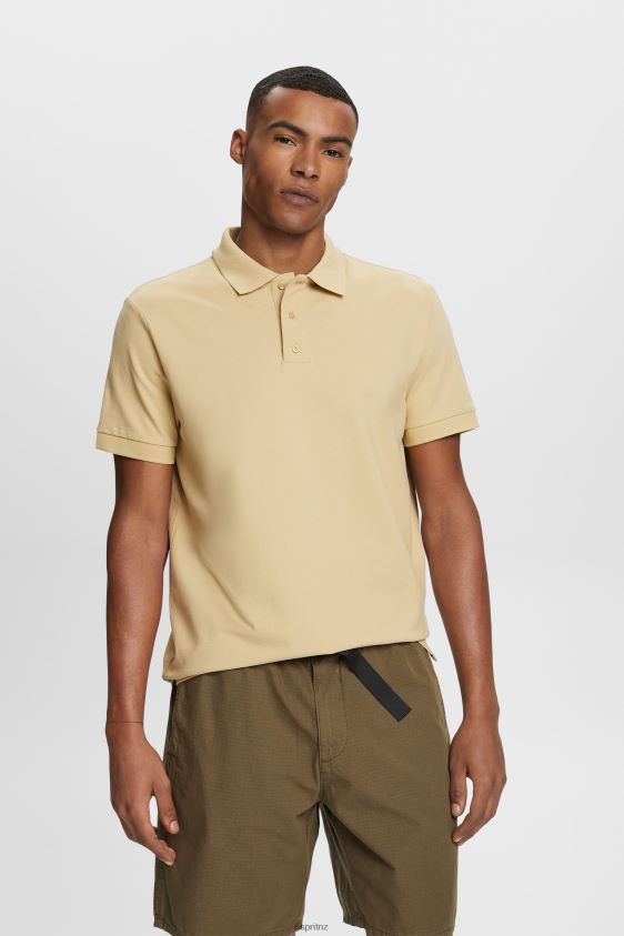 men_esprit_pale_khaki_cotton_mesh_polo_shirt_polos_xf4444568.jpg Men Esprit Pale Khaki Cotton Mesh Polo Shirt Polos XF4444568 - Image 1