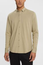 Men Esprit Pale Khaki Jersey shirt Shirts XF4444888