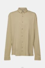 Men Esprit Pale Khaki Jersey shirt Shirts XF4444888 - Image 5