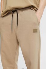 Men Esprit Pale Khaki Made of recycled material: tracksuit bottoms with a wide leg Trousers & Pants XF4444941 - Image 3
