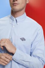Men Esprit Pastel Blue Button-down cotton shirt Shirts XF4444661 - Image 3