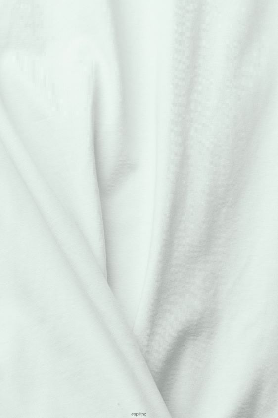 Men Esprit Pastel Blue Jersey T-shirt with an embroidered logo T-Shirts XF4444919 - Image 4
