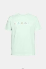 Men Esprit Pastel Blue Jersey T-shirt with an embroidered logo T-Shirts XF4444919 - Image 5