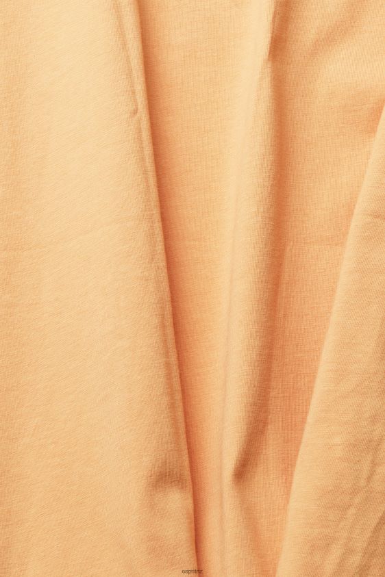 Men Esprit Peach Jersey T-shirt with an embroidered logo T-Shirts XF4444918 - Image 4