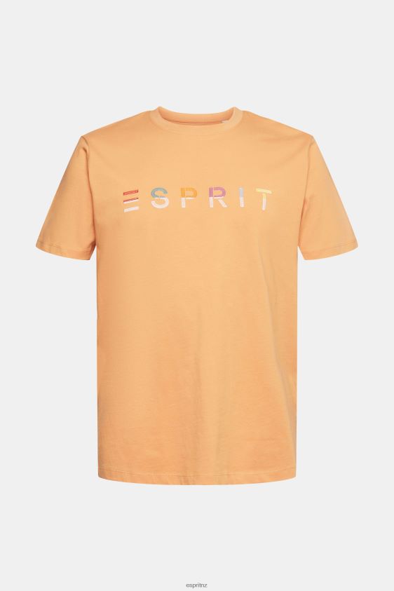 Men Esprit Peach Jersey T-shirt with an embroidered logo T-Shirts XF4444918 - Image 5