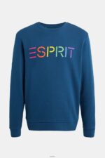 Men Esprit Petrol Blue Logo print sweatshirt Sweatshirts & Hoodies XF4444869 - Image 4