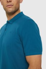 Men Esprit Petrol Blue Pima cotton pique polo shirt Polos XF4444926 - Image 3