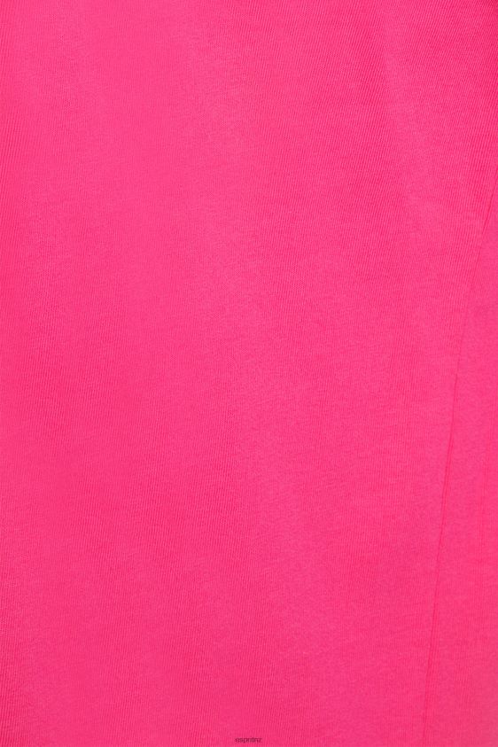 Men Esprit Pink Fuchsia Matte shine logo applique t-shirt T-Shirts XF4444619 - Image 4