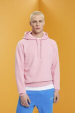 Men Esprit Pink Hoodie with logo chest print Sweatshirts & Hoodies XF4444642