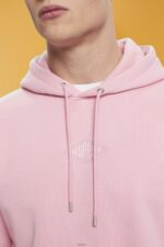 Men Esprit Pink Hoodie with logo chest print Sweatshirts & Hoodies XF4444642 - Image 3