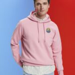 Men Esprit Pink Sweatshirt with logo print Sweatshirts & Hoodies XF4444652