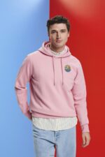 Men Esprit Pink Sweatshirt with logo print Sweatshirts & Hoodies XF4444652